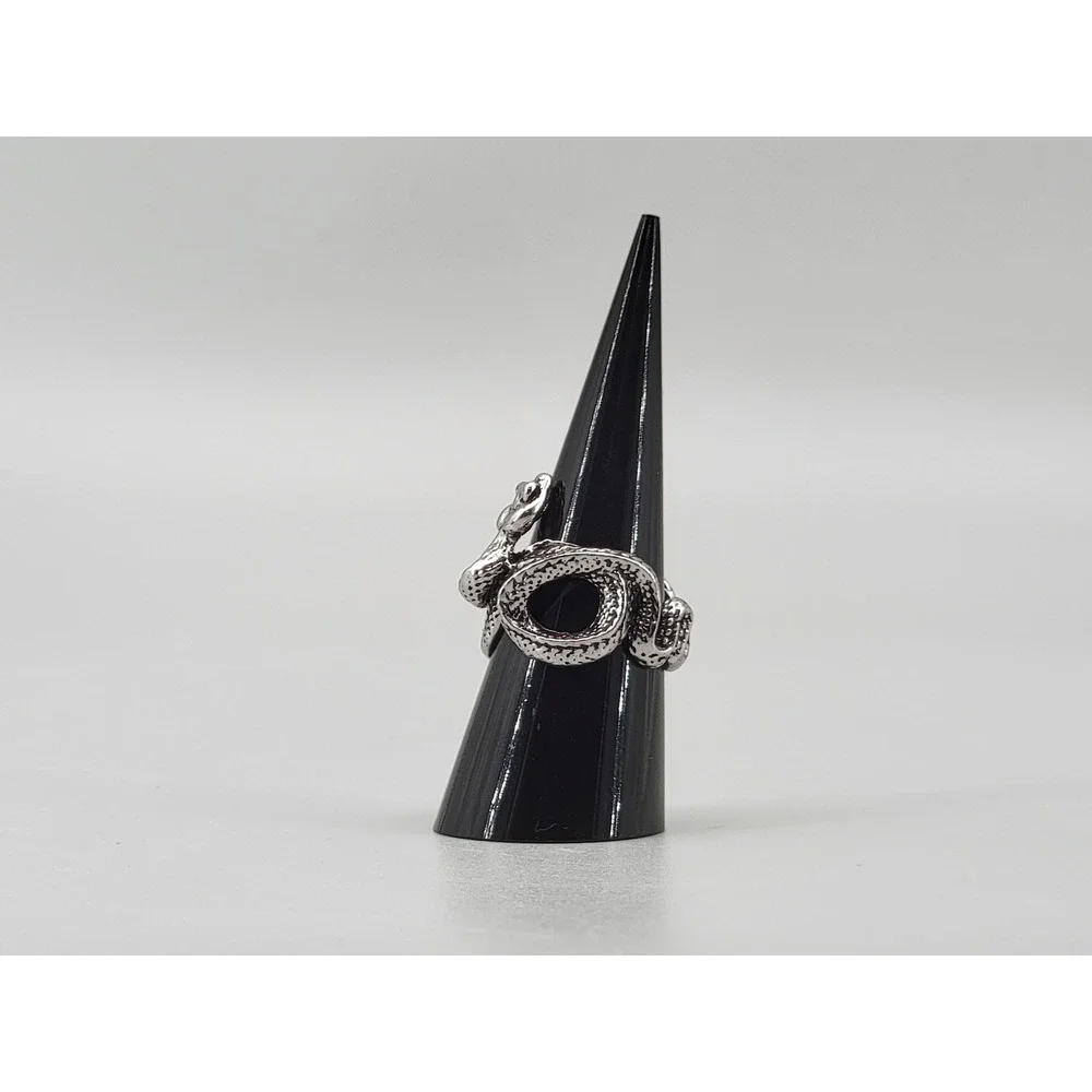 Adjustable Silver Snake Wrap Ring Statement Biker Punk Gothic Women's‎ Jewelry